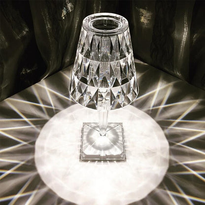 Lampe de Table LED en Diamant avec Contrôle Tactile et Chargeur en Clip
