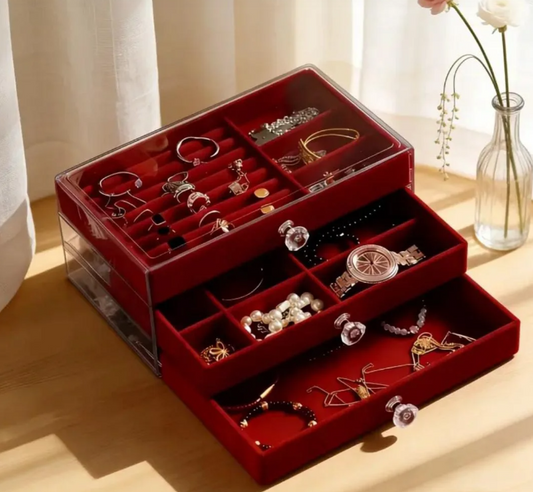 Wooden Box منظم المجوهرات الفاخر