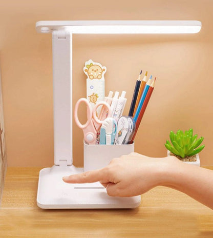 Lampe LED Rechargeable Moderne avec Porte-Stylos et Dimming