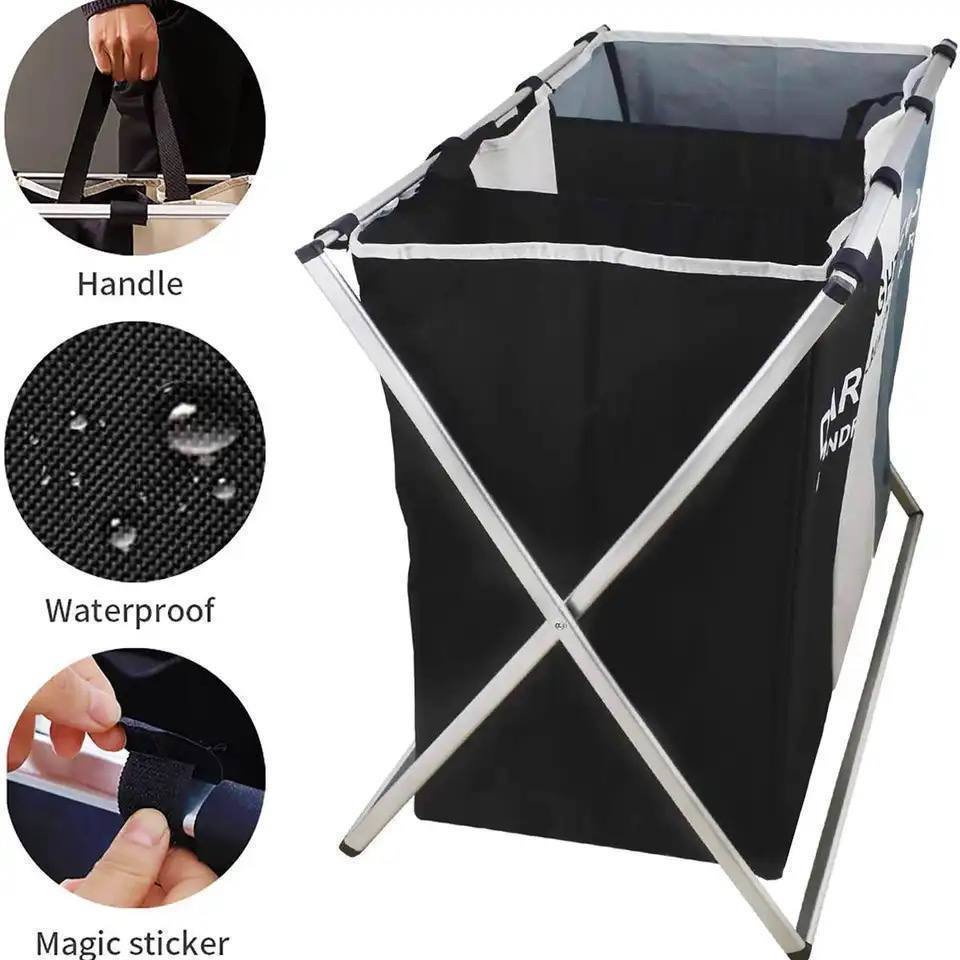 Panier de rangement pour vêtements sales organisateur pliable étanche à trois grilles